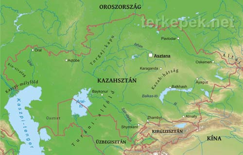Kazahsztán domborzata és vízrajza